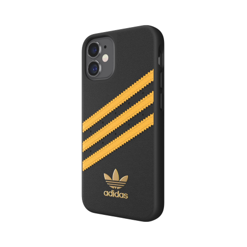 ADIDAS SAMBA APPLE iPHONE 12 MINI CUSTODIA IN TPU E POLIURETANO SIMILPELLLE NERO/GIALLO